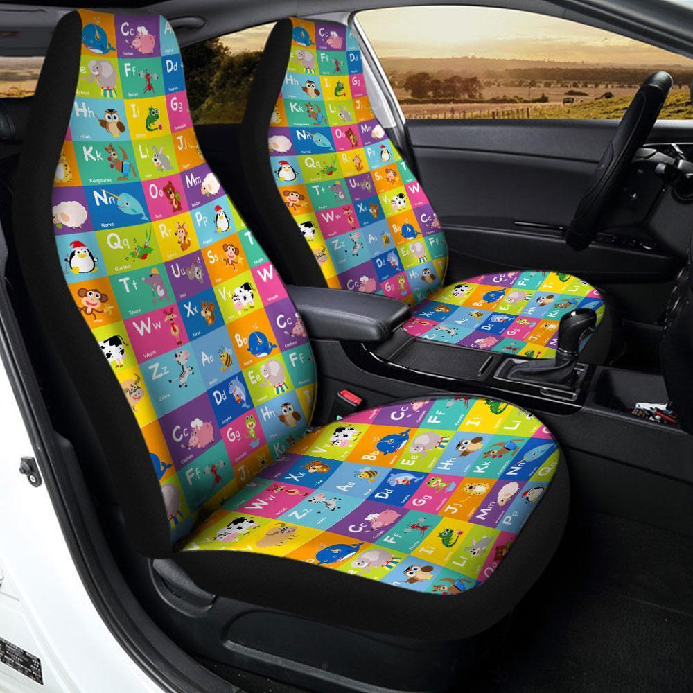 Alphabet Car Seat Cover Custom ABC Funny Car Accessories - Gearcarcover - 2