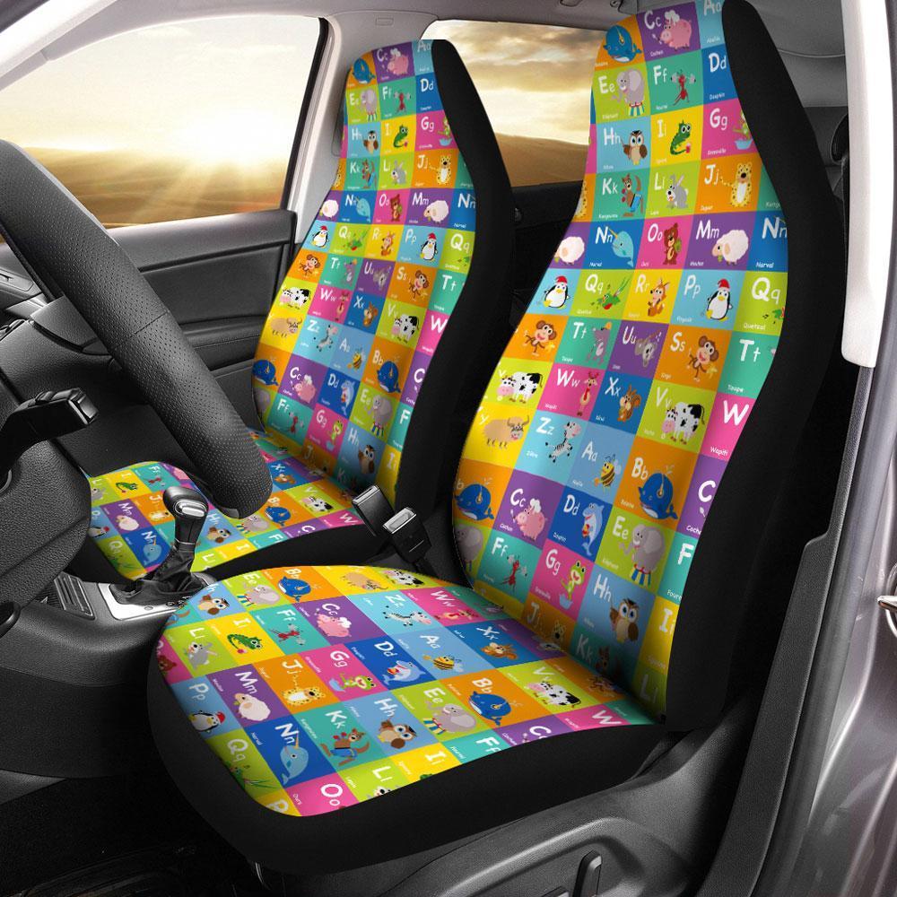 Alphabet Car Seat Cover Custom ABC Funny Car Accessories - Gearcarcover - 1