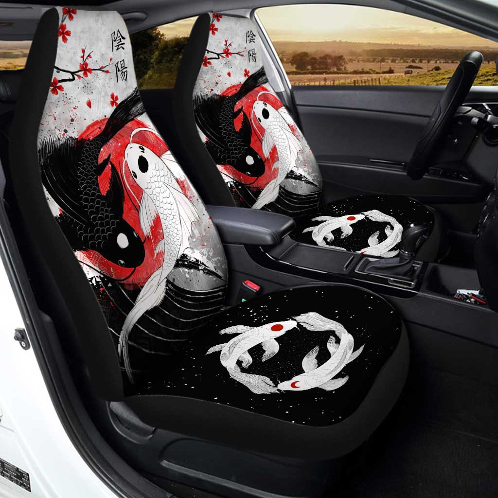 Amazing Koi Fish Car Seat Covers Custom Jing Jang Car Accessories - Gearcarcover - 2