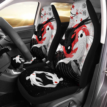 Amazing Koi Fish Car Seat Covers Custom Jing Jang Car Accessories - Gearcarcover - 1