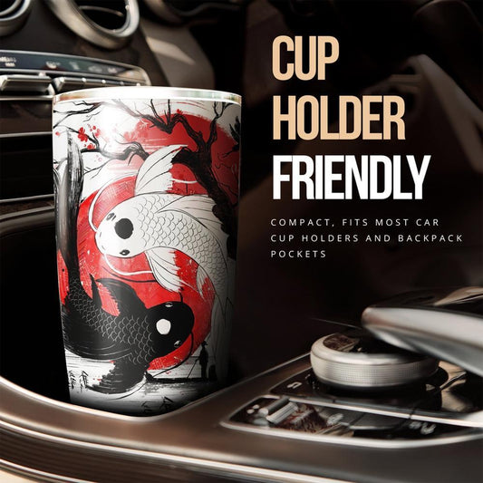 Amazing Koi Fish Tumbler Cup Custom Stainless Steel - Gearcarcover - 2