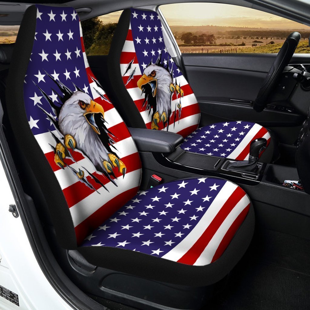 American Bald Eagle Car Seat Covers Custom Scratch Car Interior Accessories - Gearcarcover - 2
