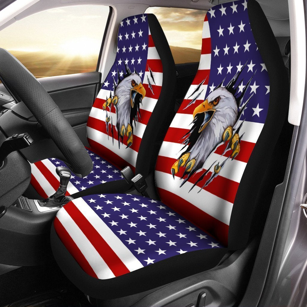 American Bald Eagle Car Seat Covers Custom Scratch Car Interior Access