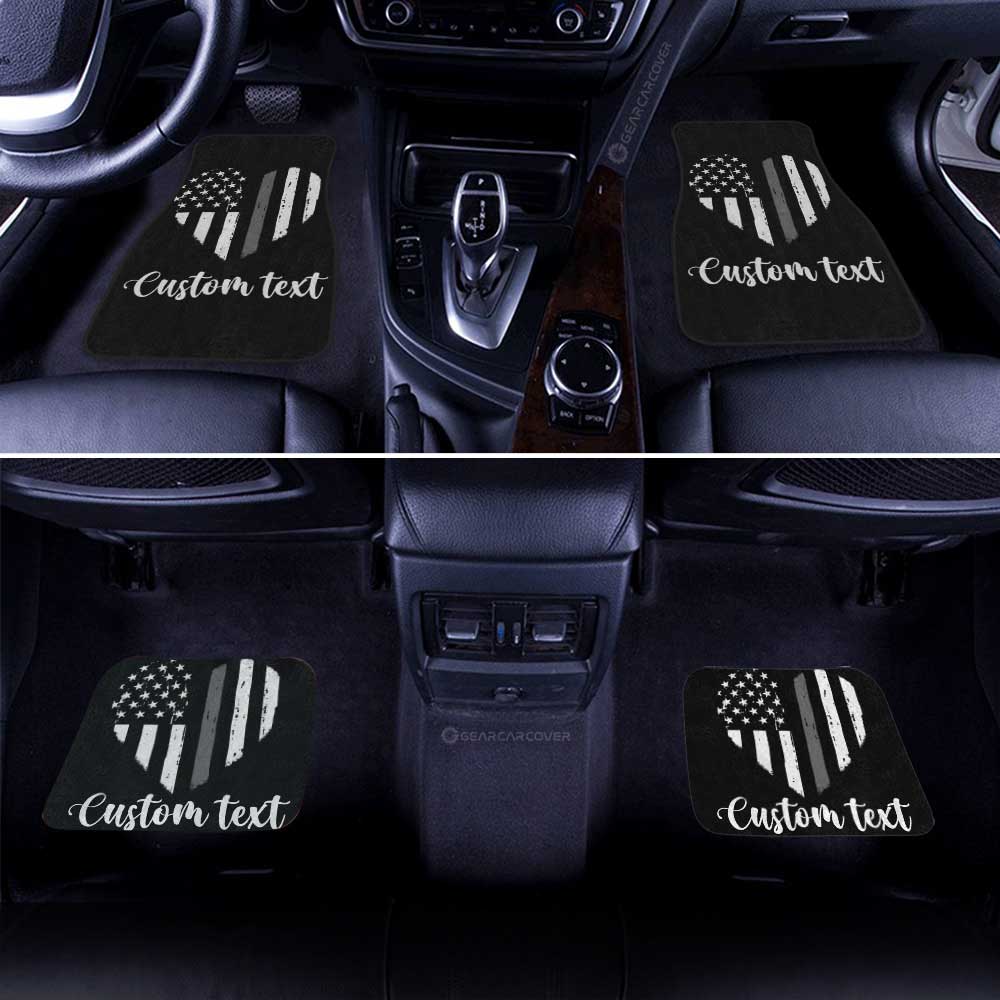 American Flag Heart Car Floor Mats Custom Personalized Name Car Accessories - Gearcarcover - 2