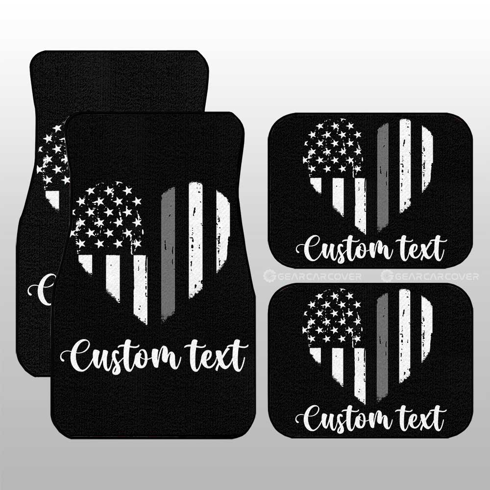 American Flag Heart Car Floor Mats Custom Personalized Name Car Accessories - Gearcarcover - 3