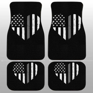 American Flag Heart Car Floor Mats Custom Personalized Name Car Accessories - Gearcarcover - 1