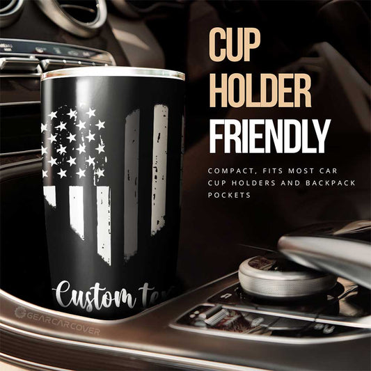 American Flag Heart Tumbler Cup Custom Personalized Name Car Interior Accessories - Gearcarcover - 2