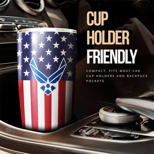 American Flag Military Air Force Tumbler Cup Custom Anime Car Interior Accessories - Gearcarcover - 2