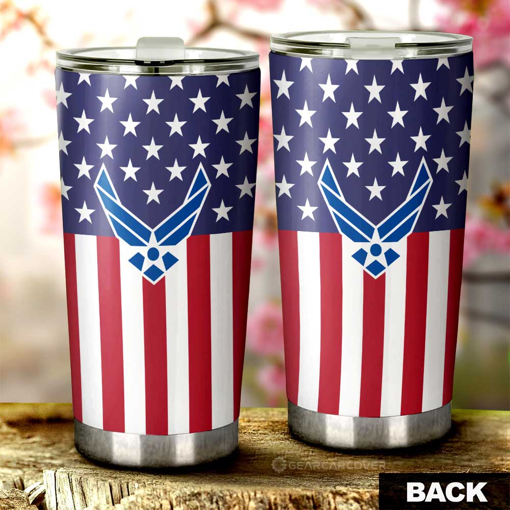 American Flag Military Air Force Tumbler Cup Custom Anime Car Interior Accessories - Gearcarcover - 3