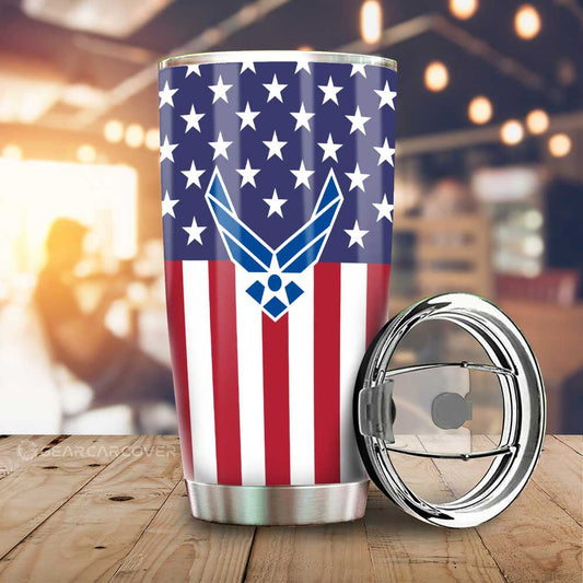 American Flag Military Air Force Tumbler Cup Custom Anime Car Interior Accessories - Gearcarcover - 1