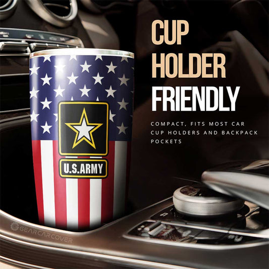 American Flag Military Army Tumbler Cup Custom Car Interior Accessories - Gearcarcover - 2