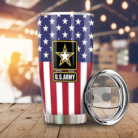 American Flag Military Army Tumbler Cup Custom Car Interior Accessories - Gearcarcover - 1