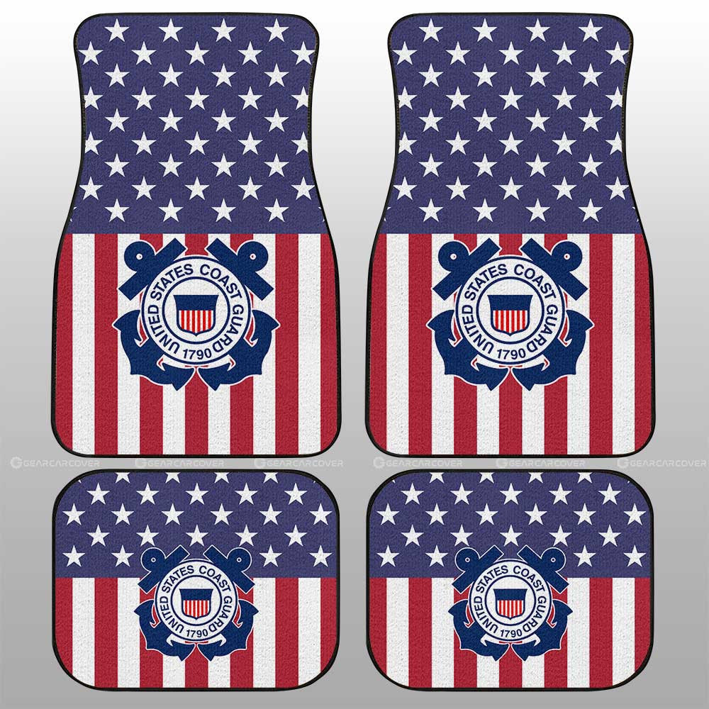 American Flag Military Coast Guard Car Floor Mats Custom Car Accessories - Gearcarcover - 1