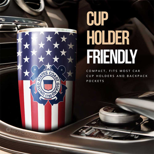 American Flag Military Coast Guard Tumbler Cup Custom Car Interior Accessories - Gearcarcover - 2