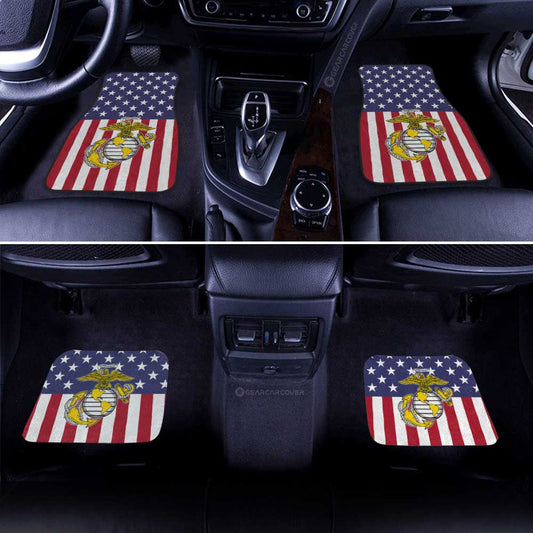 American Flag Military Marine Corps Car Floor Mats Custom Car Accessories - Gearcarcover - 2