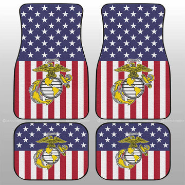 American Flag Military Marine Corps Car Floor Mats Custom Car Accessories - Gearcarcover - 1