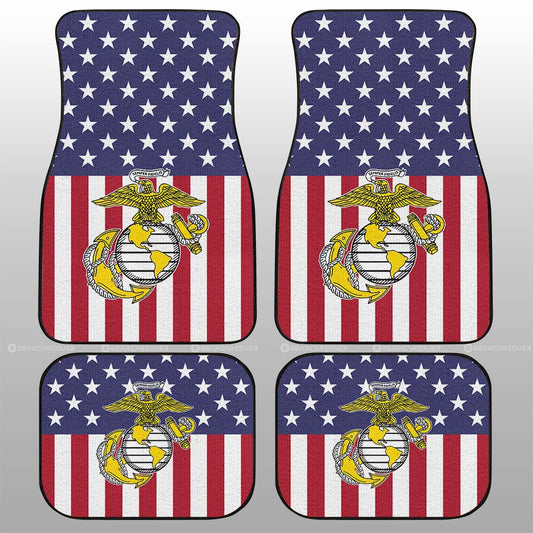American Flag Military Marine Corps Car Floor Mats Custom Car Accessories - Gearcarcover - 1