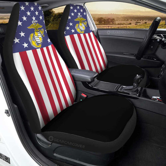 American Flag Military Marine Corps Car Seat Covers Custom Car Accessories - Gearcarcover - 2