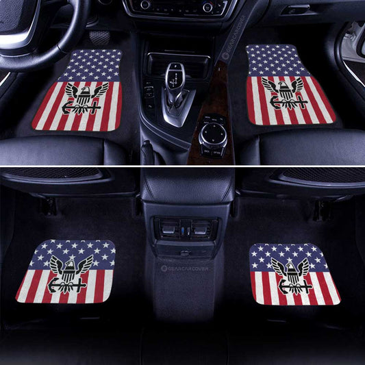American Flag Military Navy Car Floor Mats Custom Car Accessories - Gearcarcover - 2