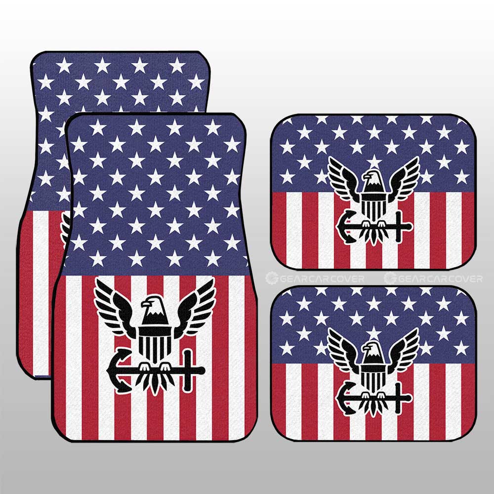 American Flag Military Navy Car Floor Mats Custom Car Accessories - Gearcarcover - 3