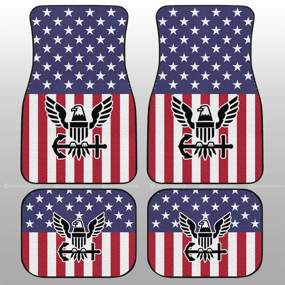 American Flag Military Navy Car Floor Mats Custom Car Accessories - Gearcarcover - 1