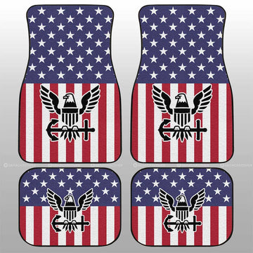 American Flag Military Navy Car Floor Mats Custom Car Accessories - Gearcarcover - 1