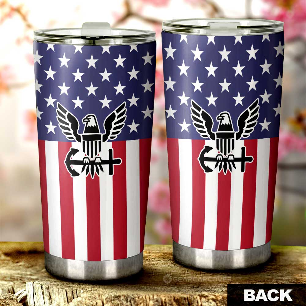 American Flag Military Navy Tumbler Cup Custom Car Interior Accessories - Gearcarcover - 3