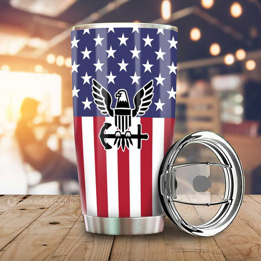 American Flag Military Navy Tumbler Cup Custom Car Interior Accessories - Gearcarcover - 1