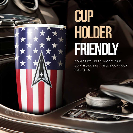 American Flag Military Space Force Tumbler Cup Custom Car Interior Accessories - Gearcarcover - 2