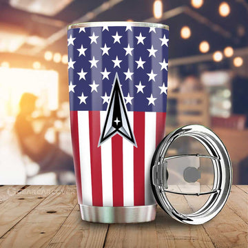 American Flag Military Space Force Tumbler Cup Custom Car Interior Accessories - Gearcarcover - 1