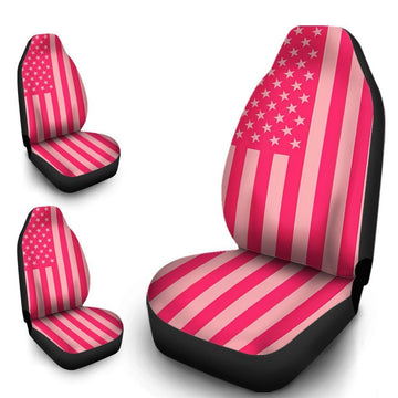 American Flag Pink Car Seat Covers Custom Cool Car Accessories - Gearcarcover - 1