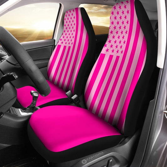 American Flag Pink Car Seat Covers Custom Pink Car Accessories - Gearcarcover - 2