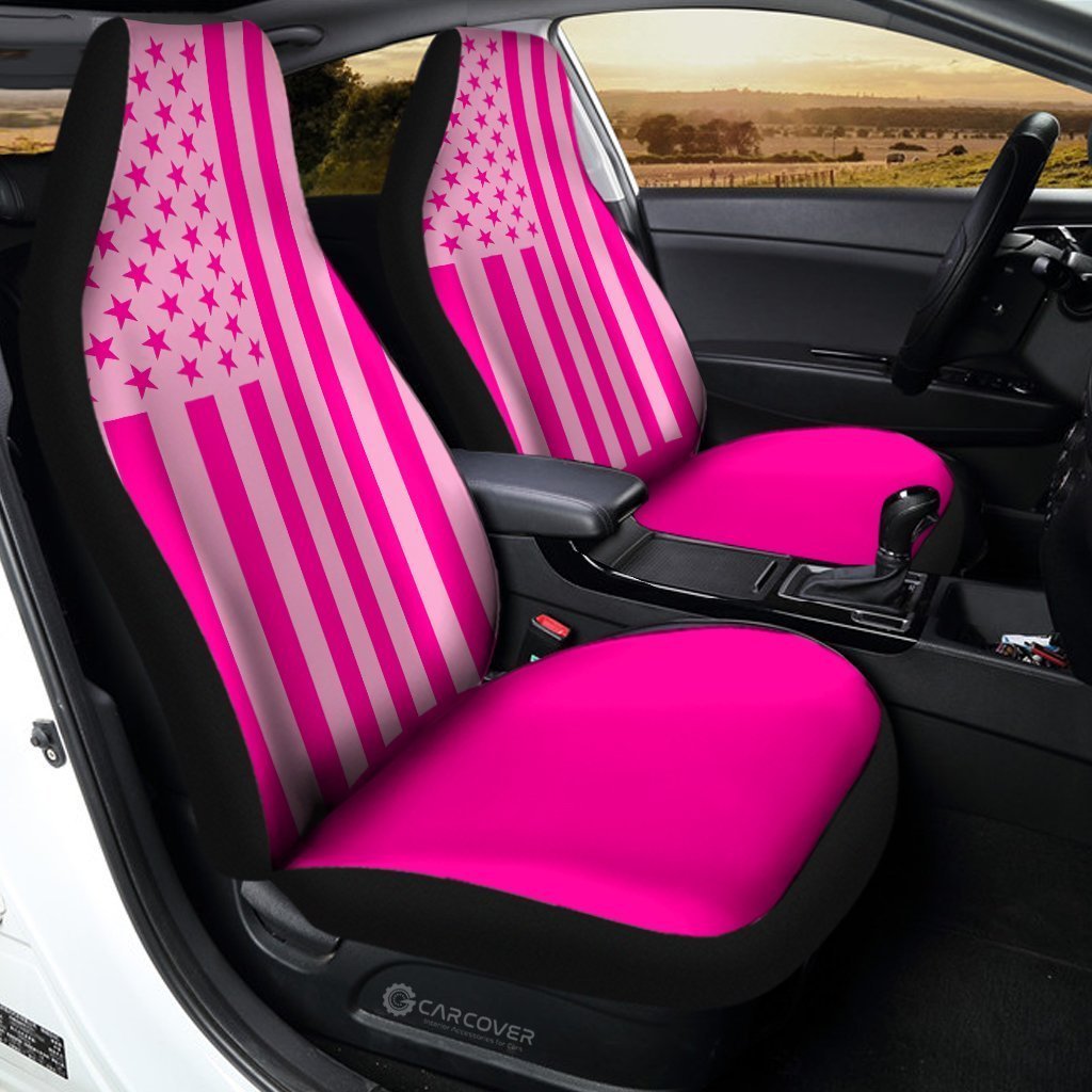 American Flag Pink Car Seat Covers Custom Pink Car Accessories - Gearcarcover - 3