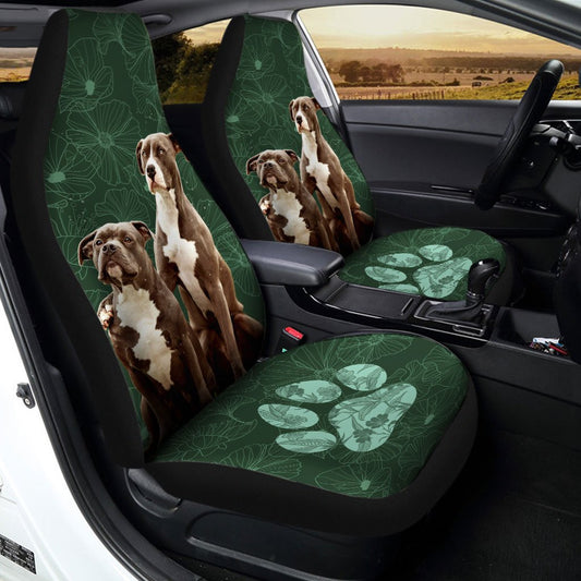 American Pitbull Terrier Car Seat Covers Custom Car Interior Accessories For Dog Lovers - Gearcarcover - 1