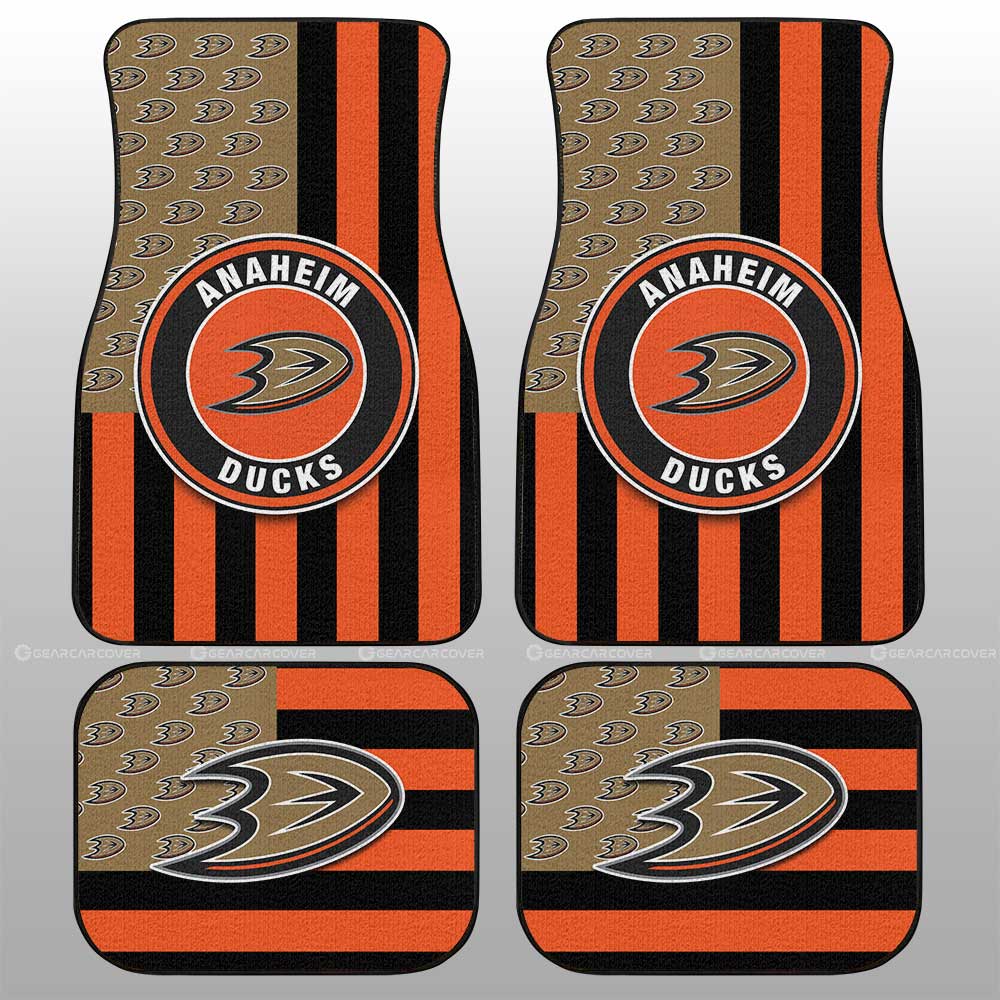 Anaheim Ducks Car Floor Mats Custom US Flag Style - Gearcarcover - 1