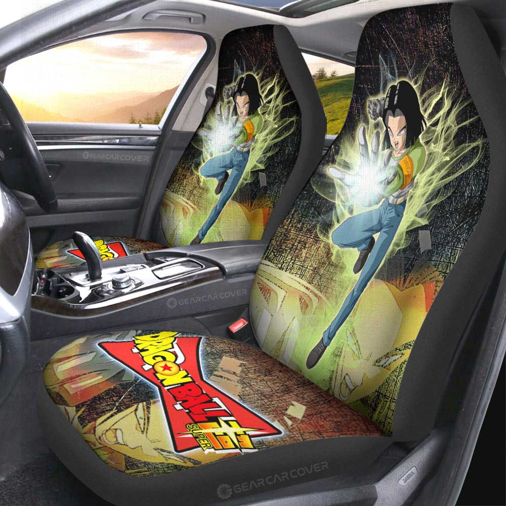 Android 17 Car Seat Covers Custom Dragon Ball Anime Car Accessories - Gearcarcover - 4