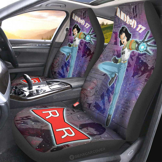 Android 17 Car Seat Covers Custom Dragon Ball Anime Car Accessories Manga Galaxy Style - Gearcarcover - 2