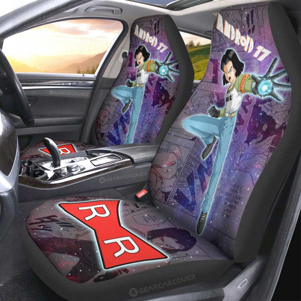 Android 17 Car Seat Covers Custom Dragon Ball Anime Car Accessories Manga Galaxy Style - Gearcarcover - 2