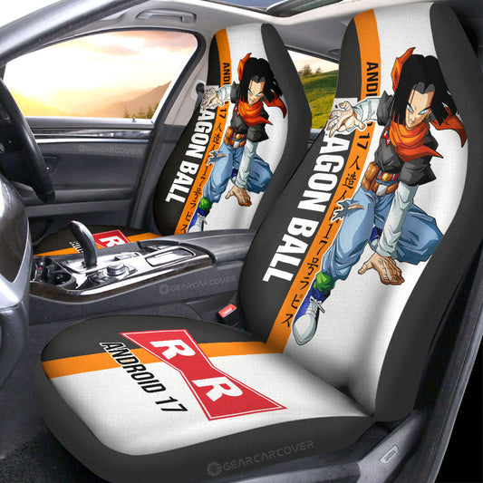 Android 17 Car Seat Covers Custom Dragon Ball Car Accessories For Anime Fans - Gearcarcover - 2