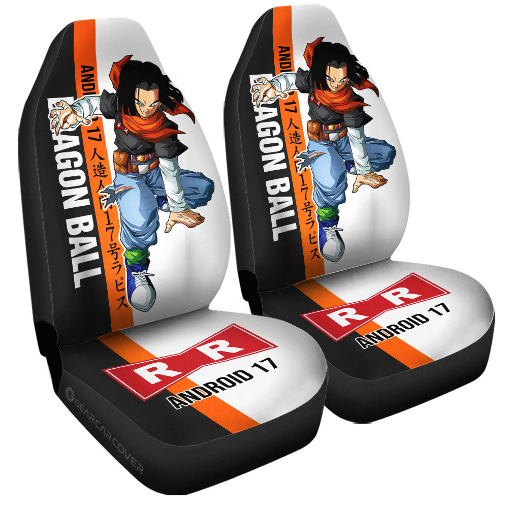 Android 17 Car Seat Covers Custom Dragon Ball Car Accessories For Anime Fans - Gearcarcover - 3