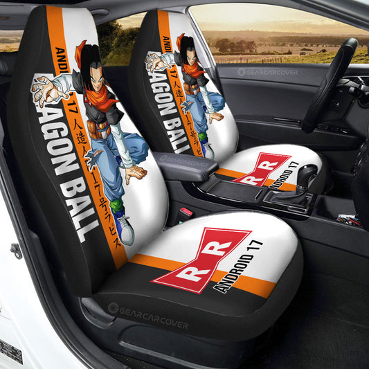 Android 17 Car Seat Covers Custom Dragon Ball Car Accessories For Anime Fans - Gearcarcover - 1