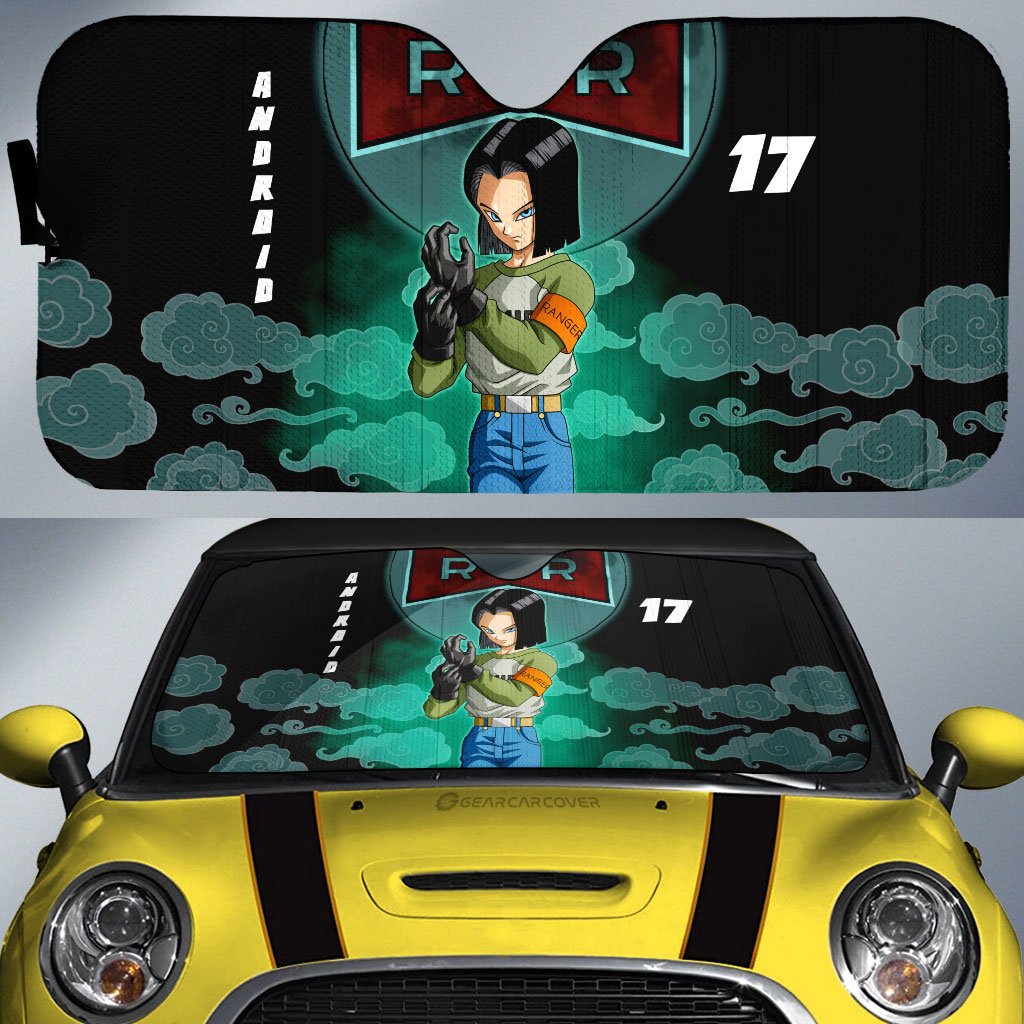 Android 17 Car Sunshade Custom Dragon Ball Anime Car Accessories - Gearcarcover - 1