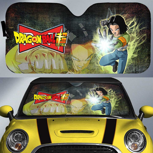 Android 17 Car Sunshade Custom Dragon Ball Anime Car Interior Accessories - Gearcarcover - 1