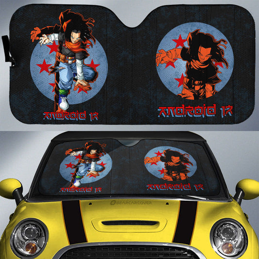 Android 17 Car Sunshade Custom Dragon Ball Anime Car Interior Accessories - Gearcarcover - 1