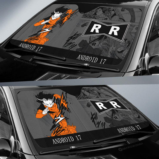 Android 17 Car Sunshade Custom Dragon Ball Anime Manga Color Style - Gearcarcover - 2