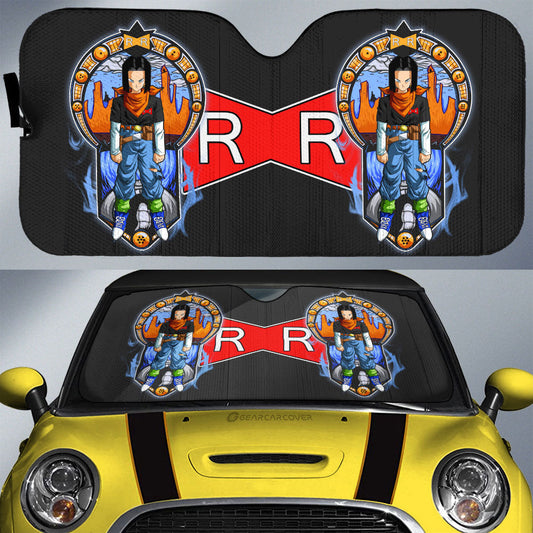 Android 17 Car Sunshade Custom Dragon Ball Car Interior Accessories - Gearcarcover - 1