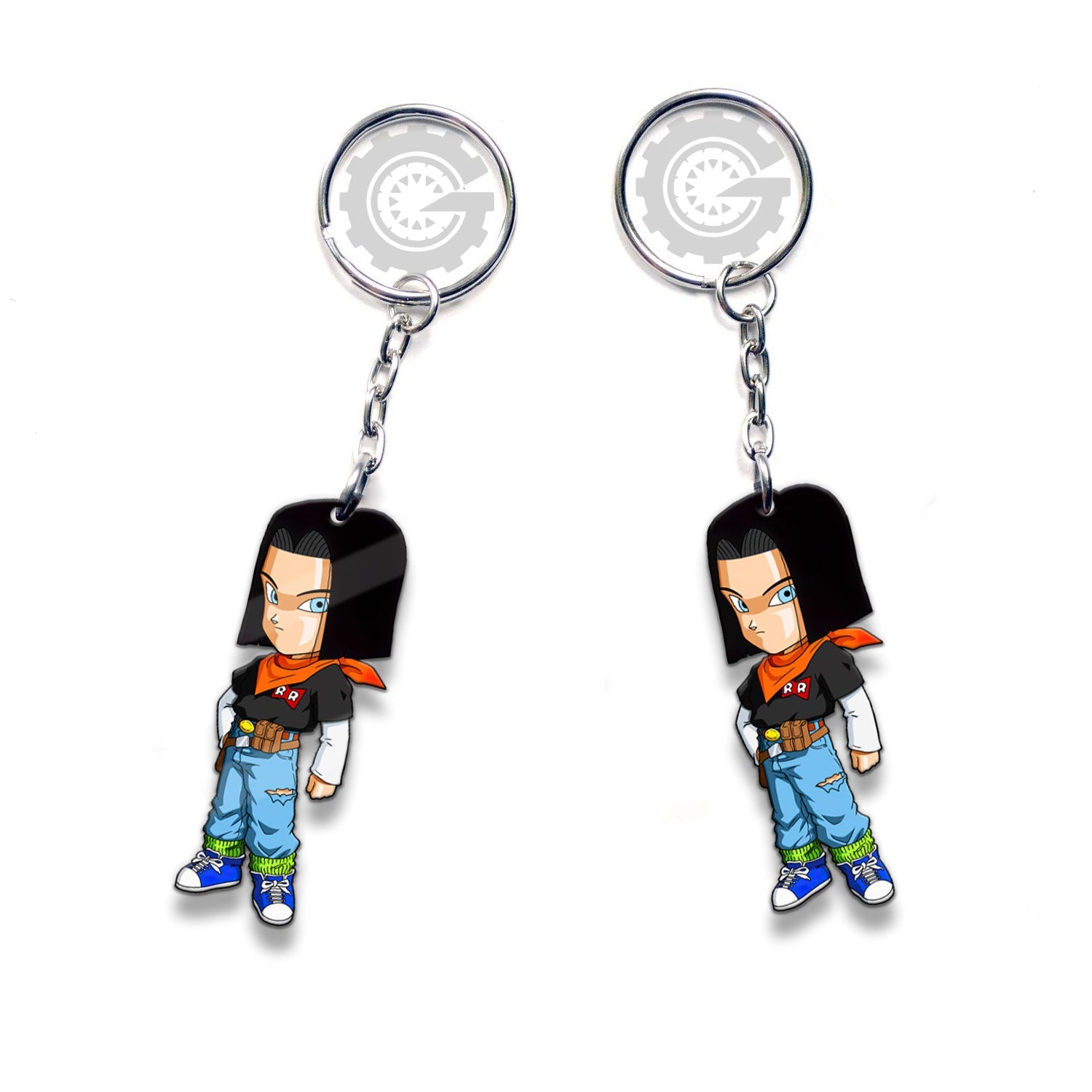 Android 17 Keychain Custom Dragon Ball Anime Car Accessories - Gearcarcover - 3
