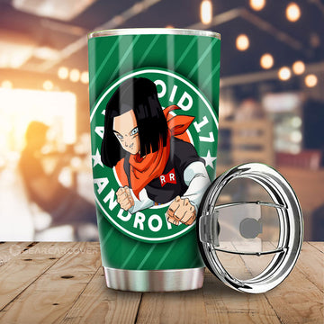 Android 17 Tumbler Cup Custom Dragon Ball Anime Car Accessories - Gearcarcover - 1