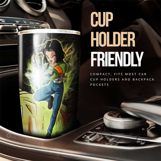Android 17 Tumbler Cup Custom Dragon Ball Anime Car Interior Accessories - Gearcarcover - 2