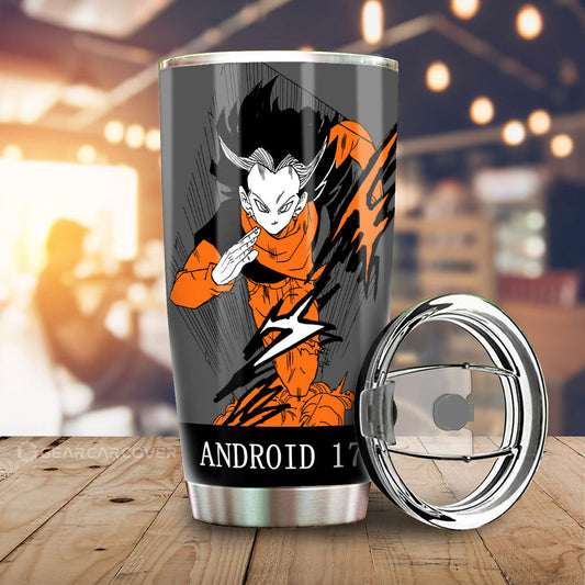 Android 17 Tumbler Cup Custom Dragon Ball Anime Manga Color Style - Gearcarcover - 2